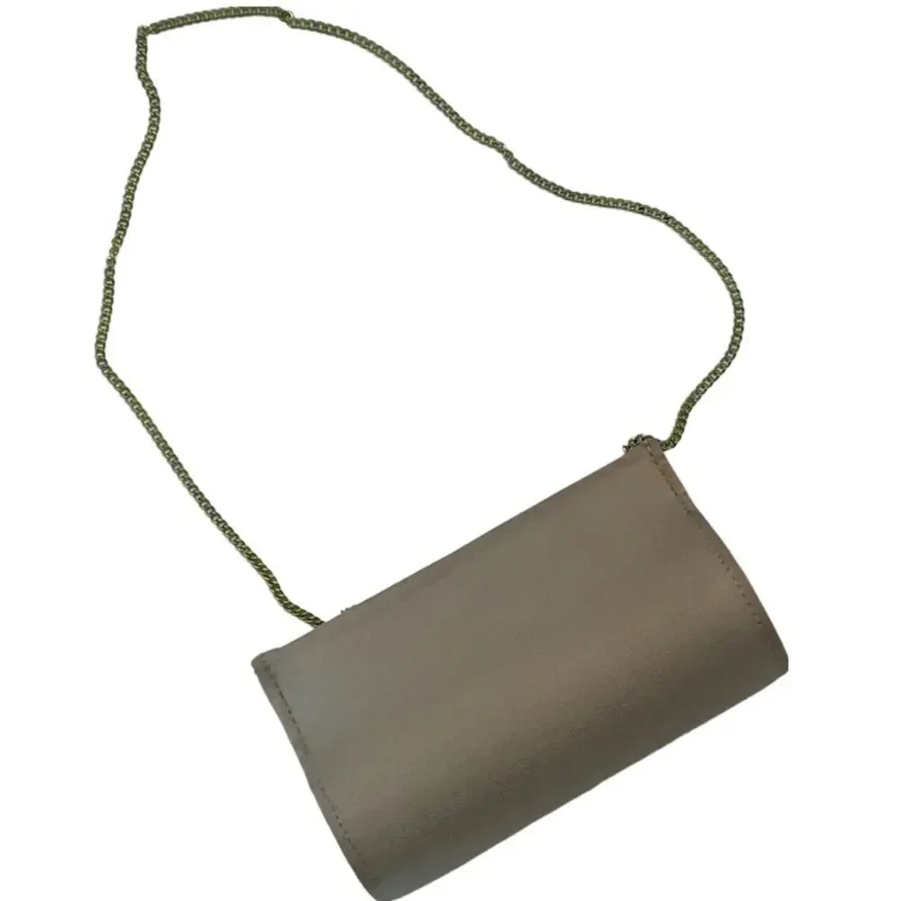 COLORIFFICS Cylinder Shaped Pink/Tan Clutch Bag